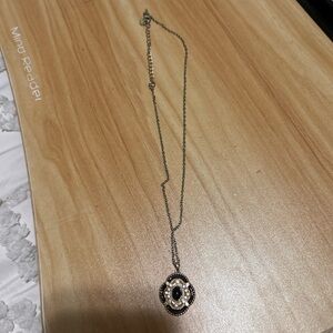 Sha Black and Gold Floral Pendant Necklace - Women Jewelry